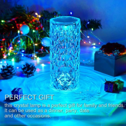 Crystal Diamond Touch Lamp – 16 Colors Swap With Remote Control