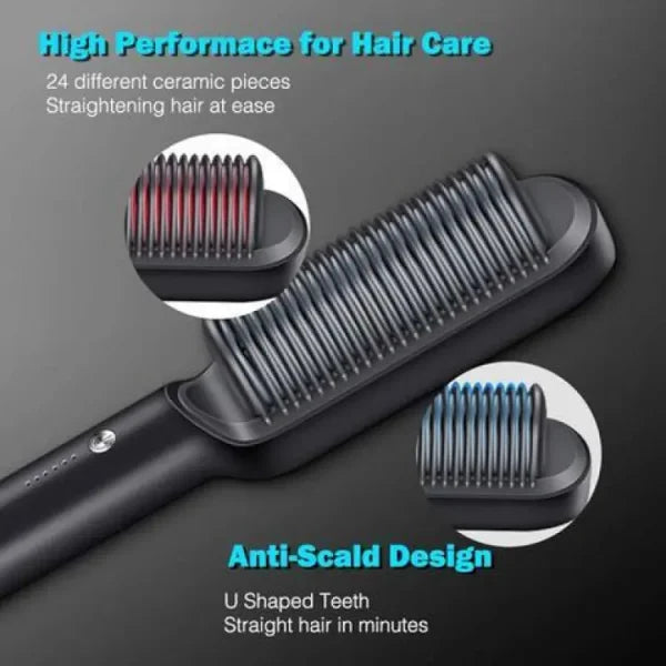 2-IN-1 HAIR STYLING COMB STRAIGHTENER HAIR BRUSH