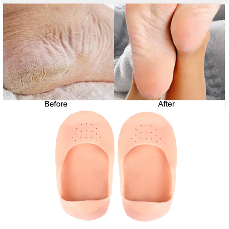 1 Pair Full Length Silicone Gel Moisturizing Socks Foot Care Protector Cracked Heel Socks